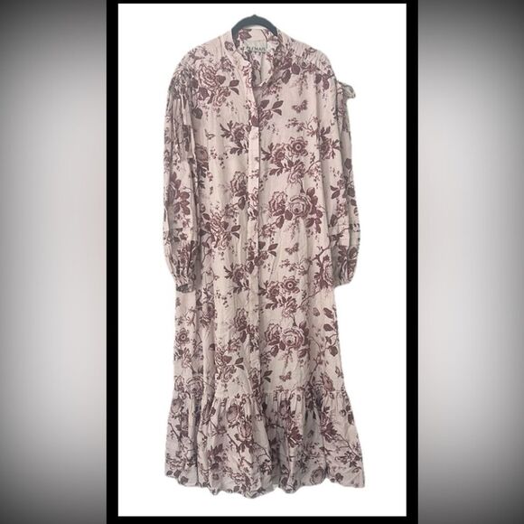 ALEMAIS High End Floral Organic Cotton Maxi Dress 14AU/10US - Picture 1 of 11